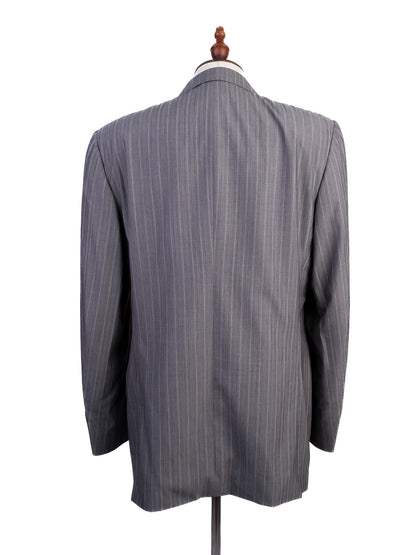 Excellent Canali Gray Pinstripe Suit Size L Cupro Fabric