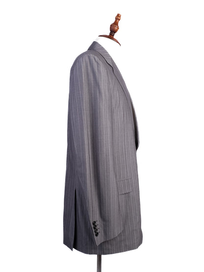 Excellent Canali Gray Pinstripe Suit Size L Cupro Fabric
