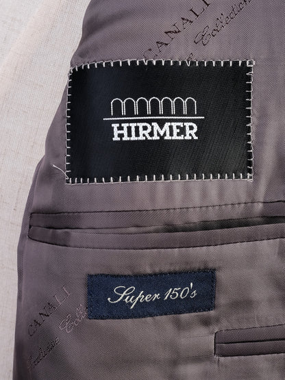 Excellent Canali Gray Pinstripe Suit Size L Cupro Fabric