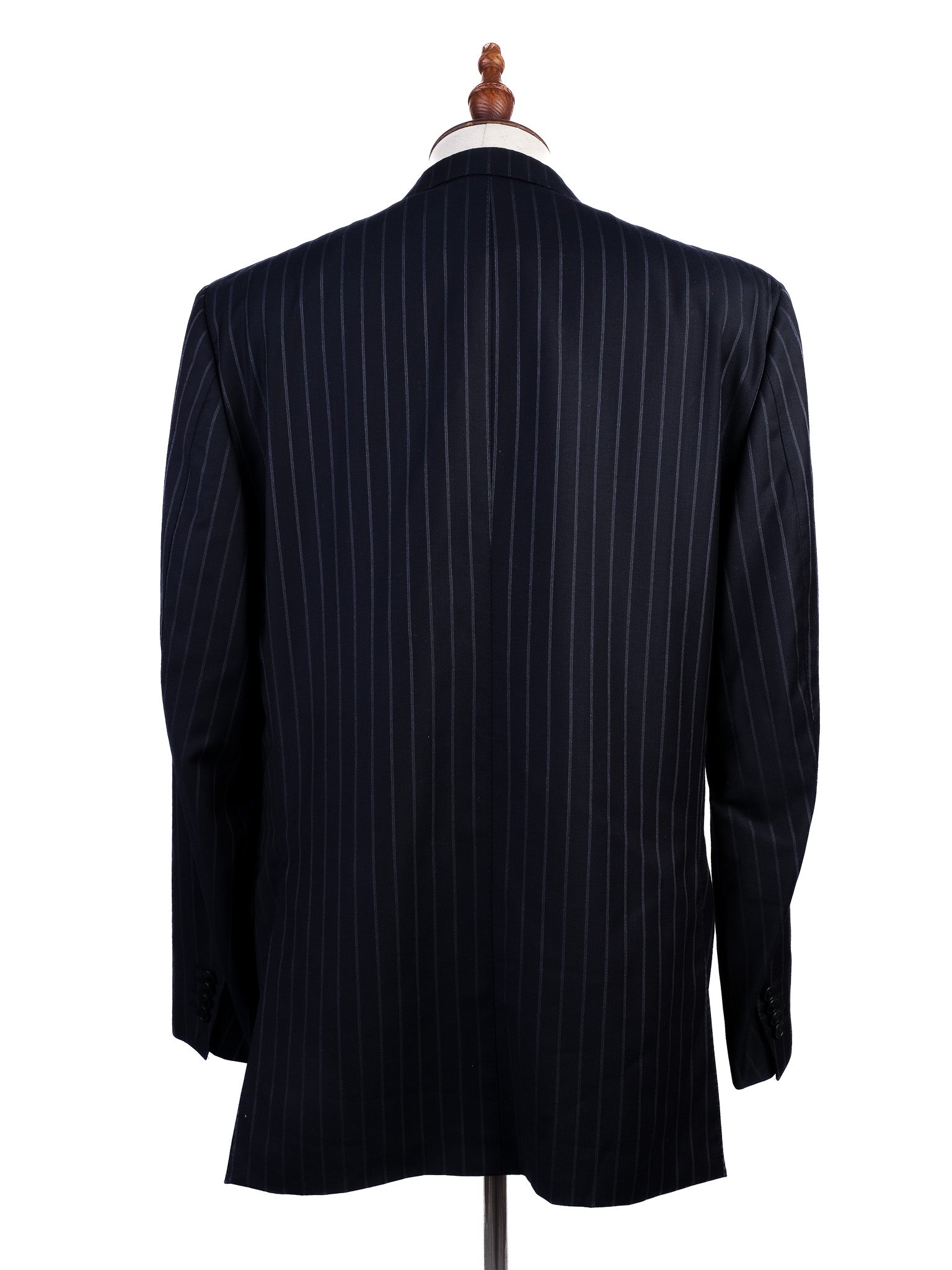 Excellent Ermenegildo Zegna Black Wool Pinstripe Suit XL
