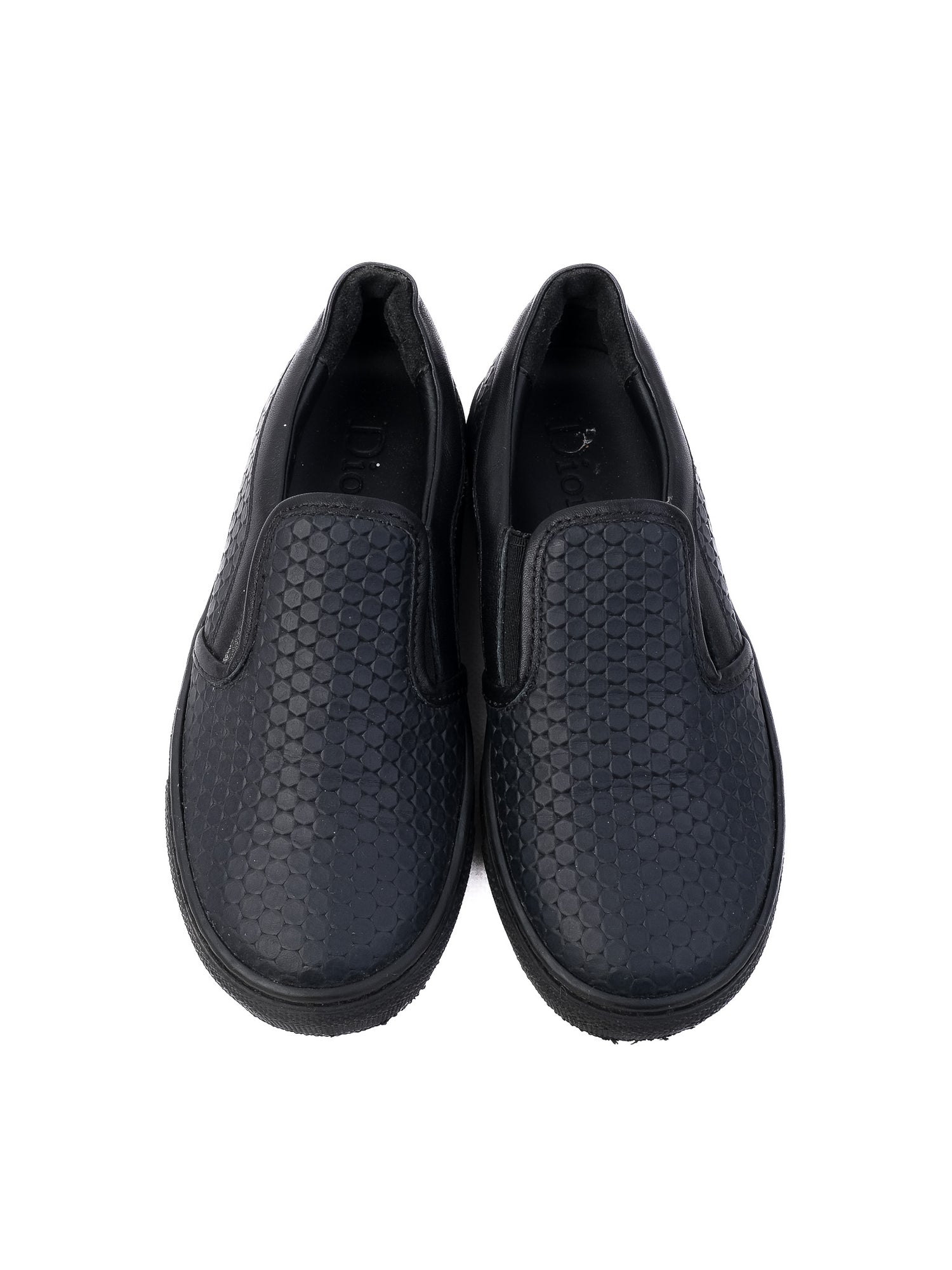 NEW Dior Black Leather Slip-On Shoes for Kids Size 30