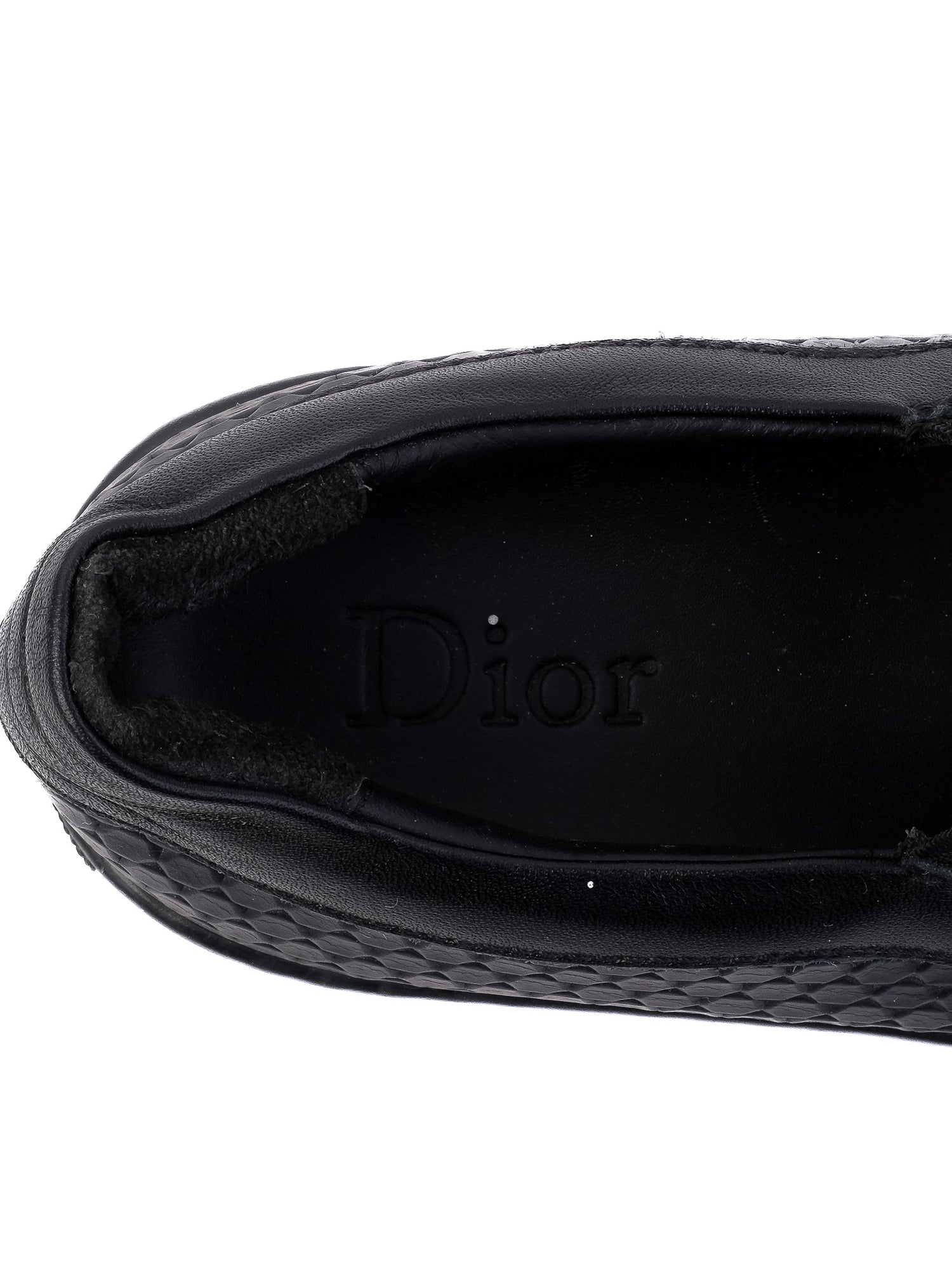NEW Dior Black Leather Slip-On Shoes for Kids Size 30