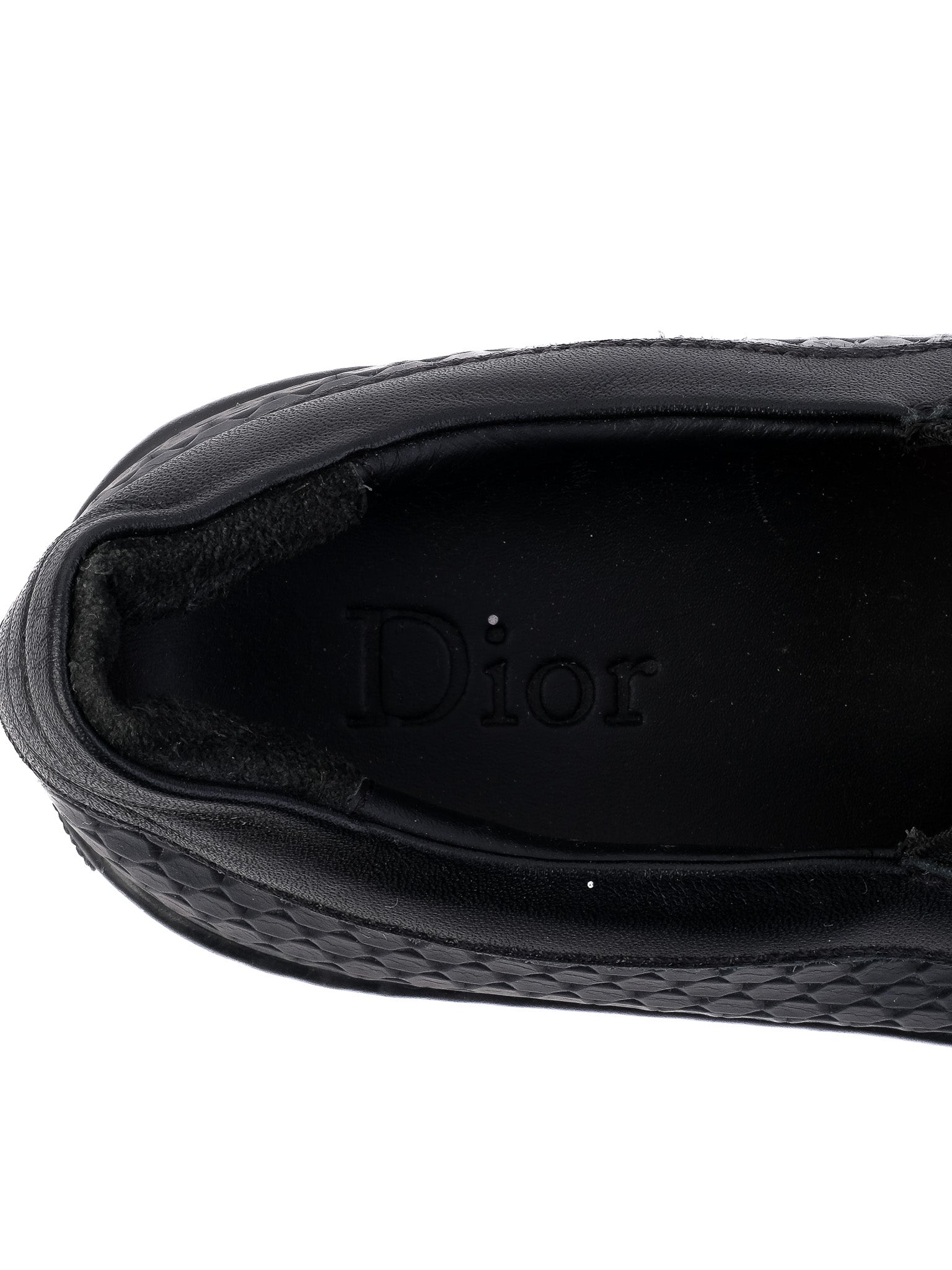 NEW Dior Black Leather Slip-On Shoes for Kids Size 30