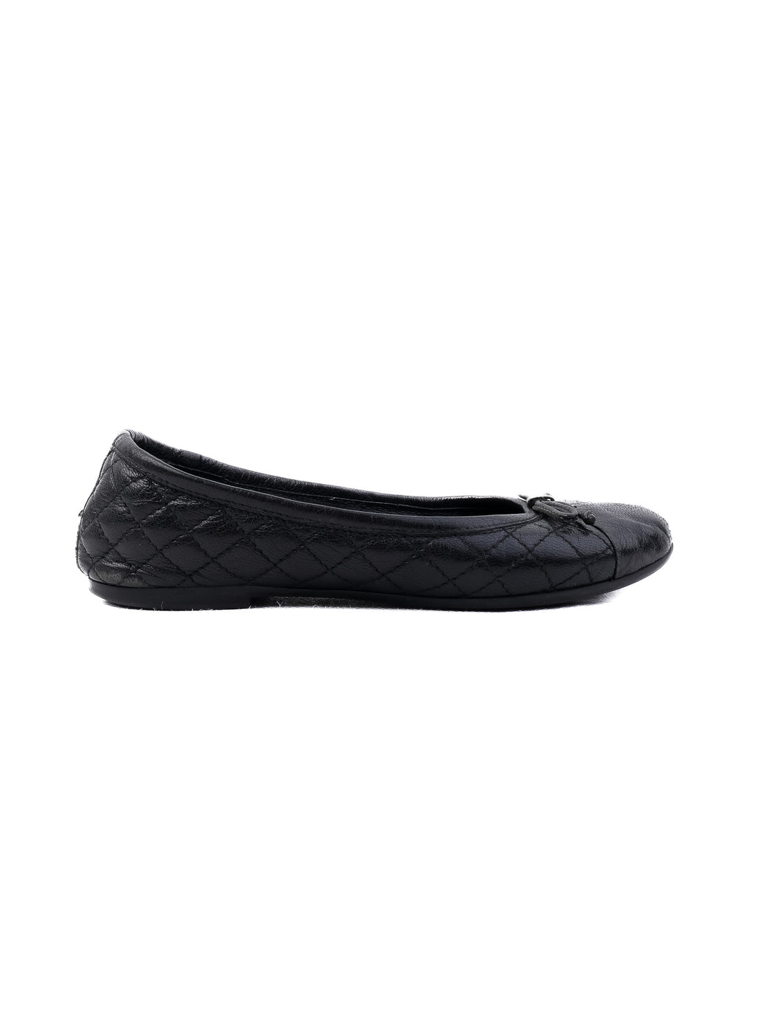 Excellent Blumarine Black Leather Quilted Ballet Flats Size 30