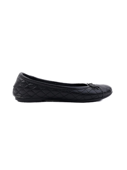 Excellent Blumarine Black Leather Quilted Ballet Flats Size 30