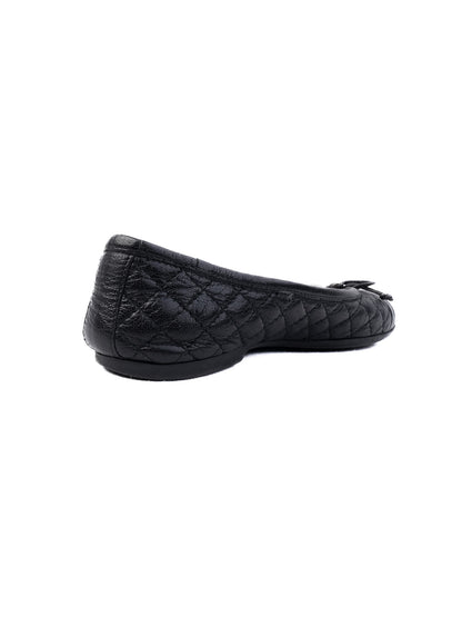 Excellent Blumarine Black Leather Quilted Ballet Flats Size 30