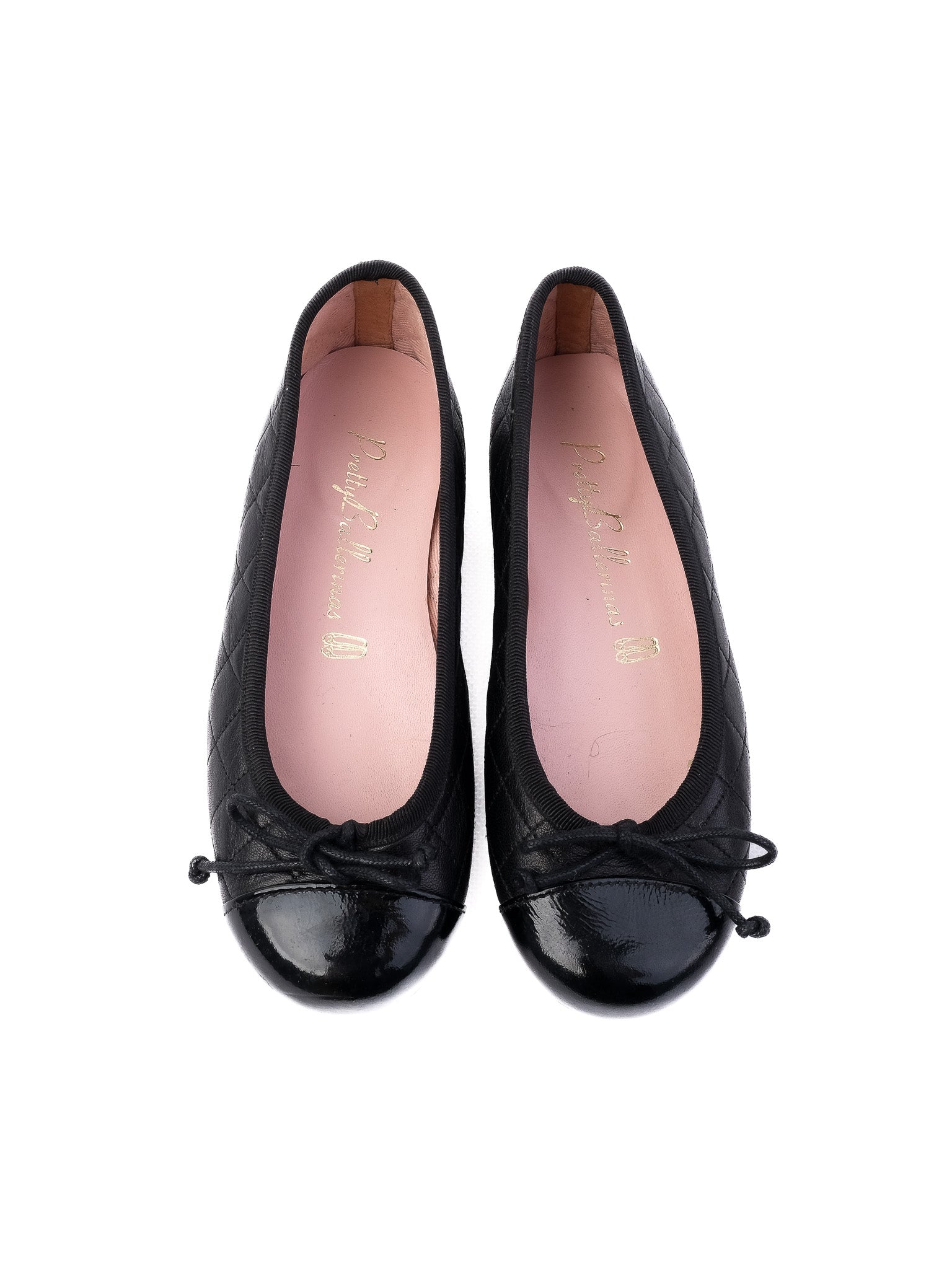 Perfect Pretty Ballerinas Black Leather Ballet Flats Size 30 for Kids