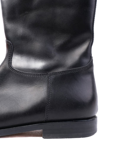 Excellent Bonpoint Black Leather Tall Boots Size 33 for Kids