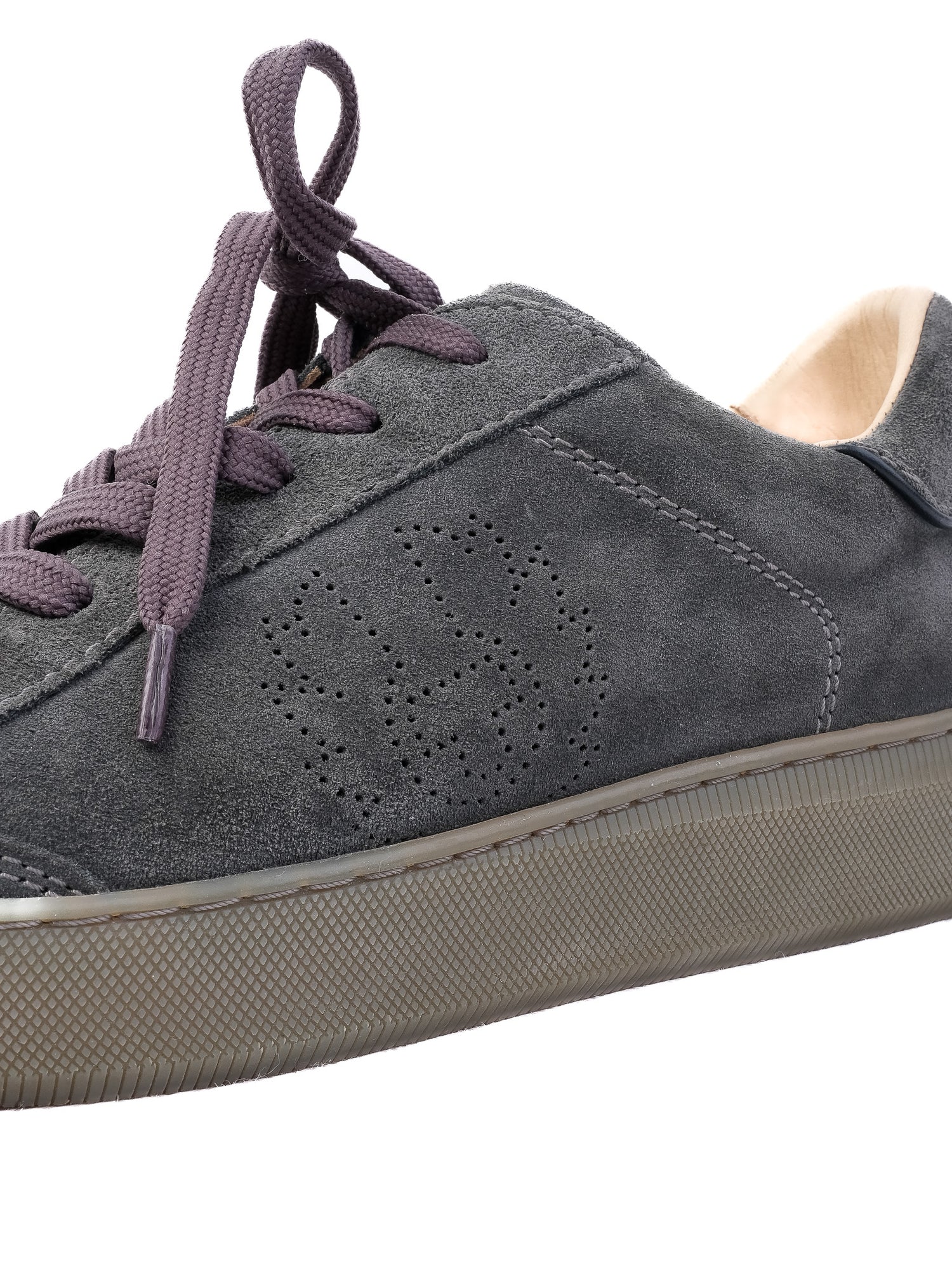 Perfect BELSTAFF Gray Leather Sneakers Size 42.5 for Men