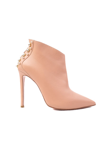 Excellent Elisabetta Franchi Pink Leather High-Heeled Ankle Boots Size 37