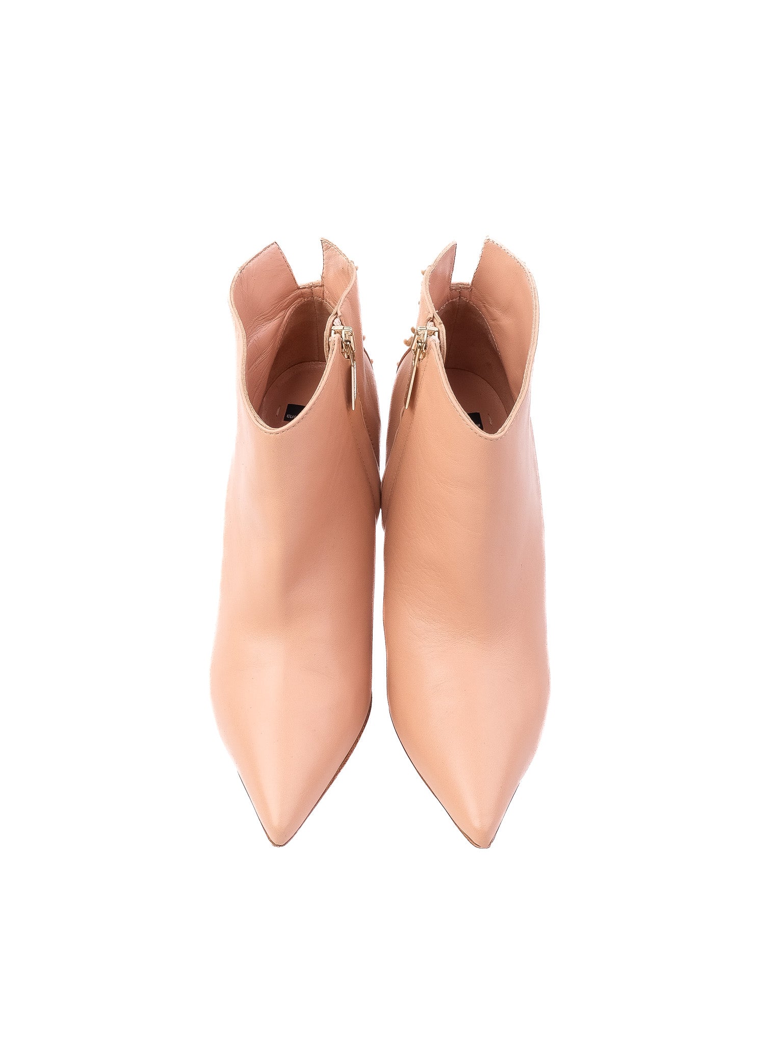 Excellent Elisabetta Franchi Pink Leather High-Heeled Ankle Boots Size 37