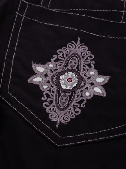 Excellent Bogner Kids Black Nylon Pants Size 5 with Embroidery