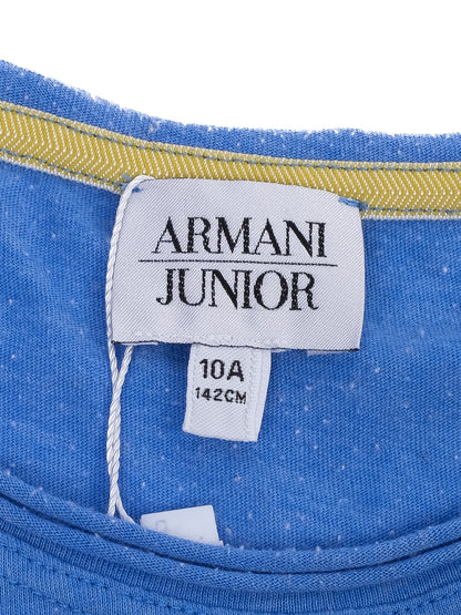 Excellent Armani Junior Blue Striped T-Shirt for Kids Size 10