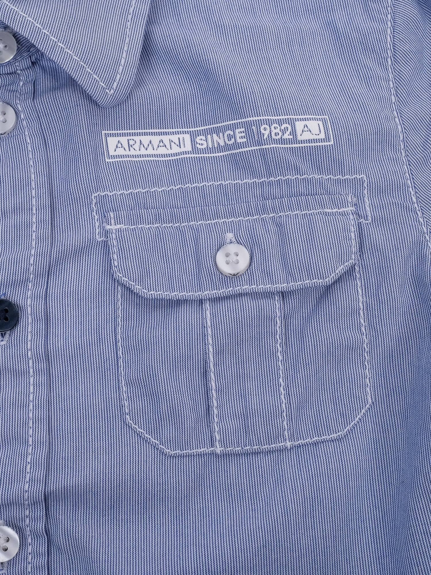 Excellent Armani Junior Blue Cotton Shirt Size 5 for Kids