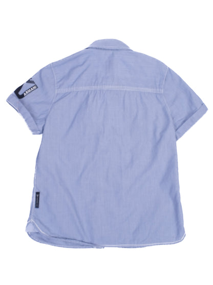 Excellent Armani Junior Blue Cotton Shirt Size 5 for Kids