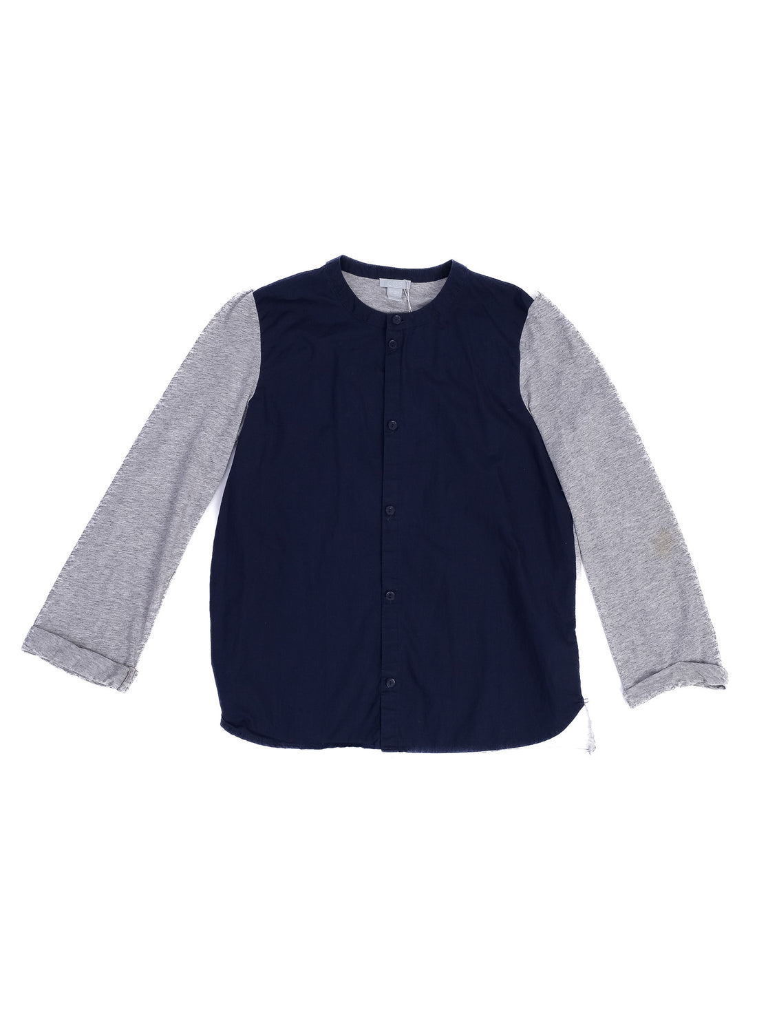 Excellent Cos Long-Sleeved Shirt Navy Blue & Gray Size 8 for Kids