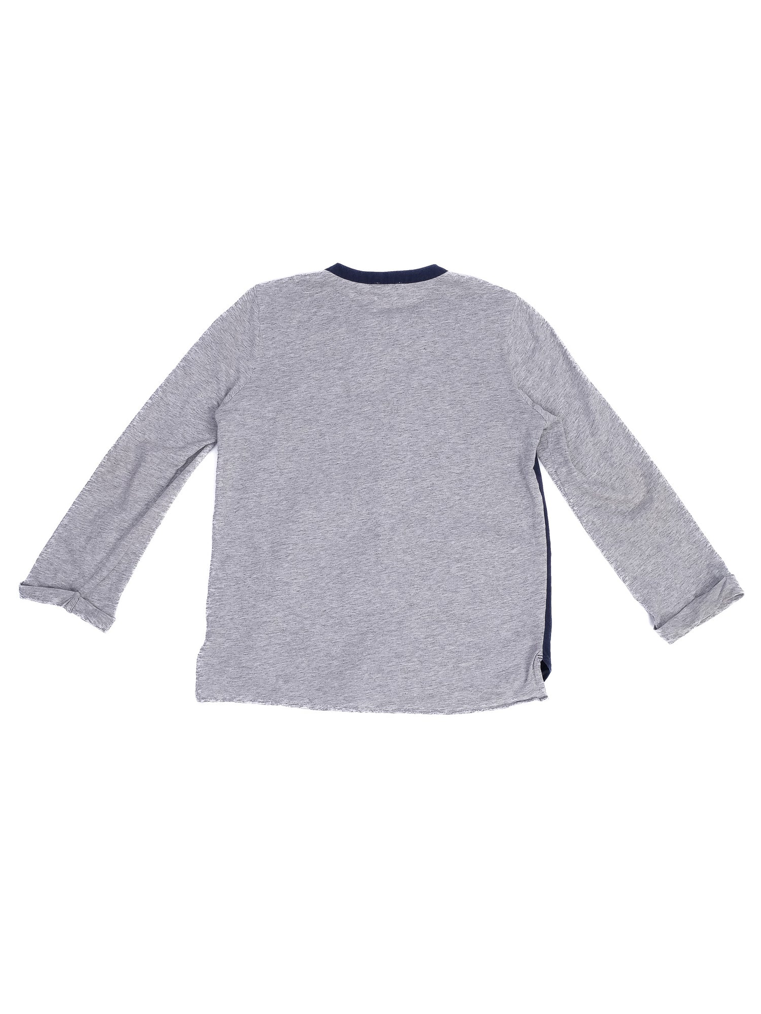 Excellent Cos Long-Sleeved Shirt Navy Blue &amp; Gray Size 8 for Kids