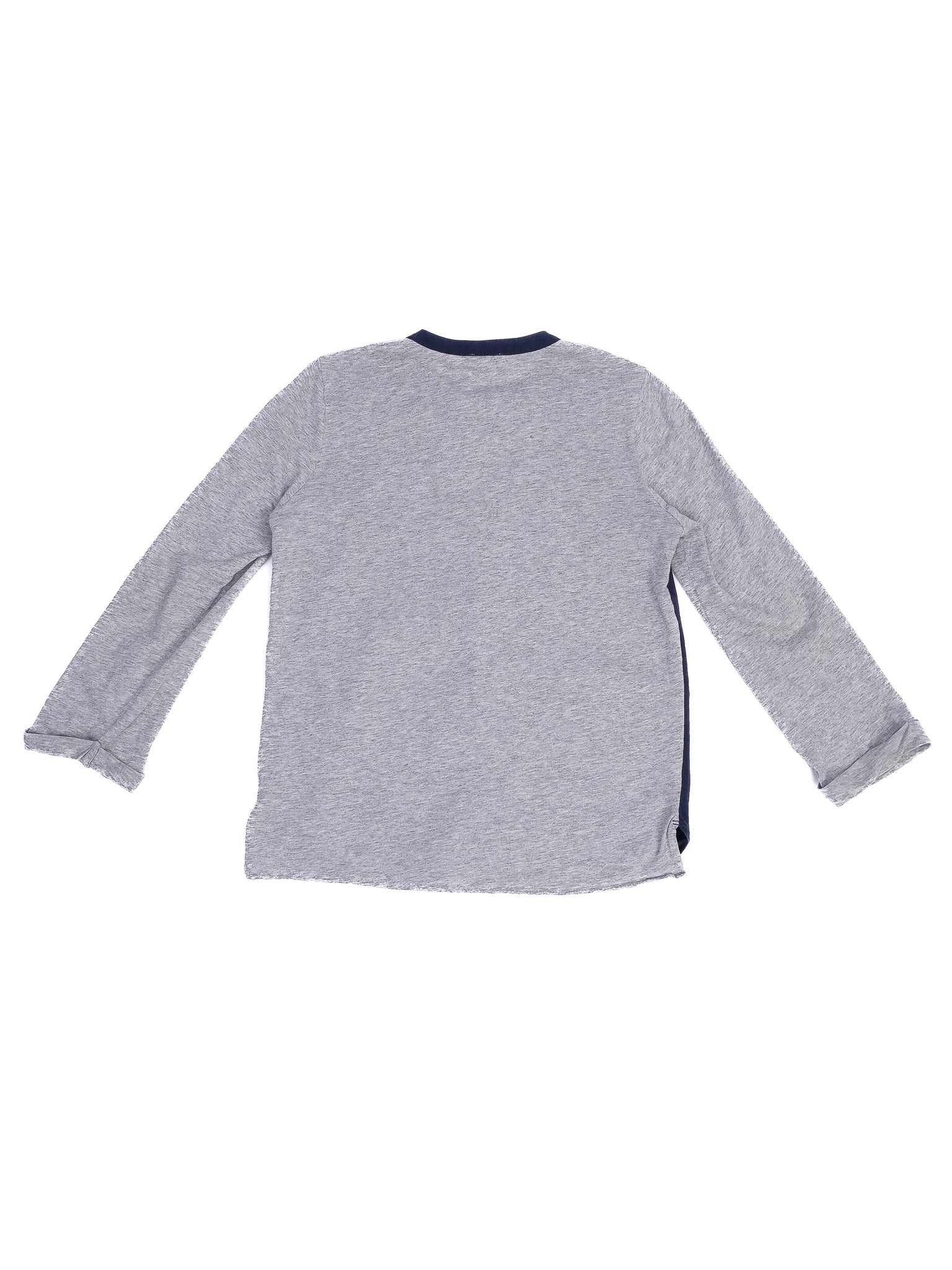 Excellent Cos Long-Sleeved Shirt Navy Blue &amp; Gray Size 8 for Kids