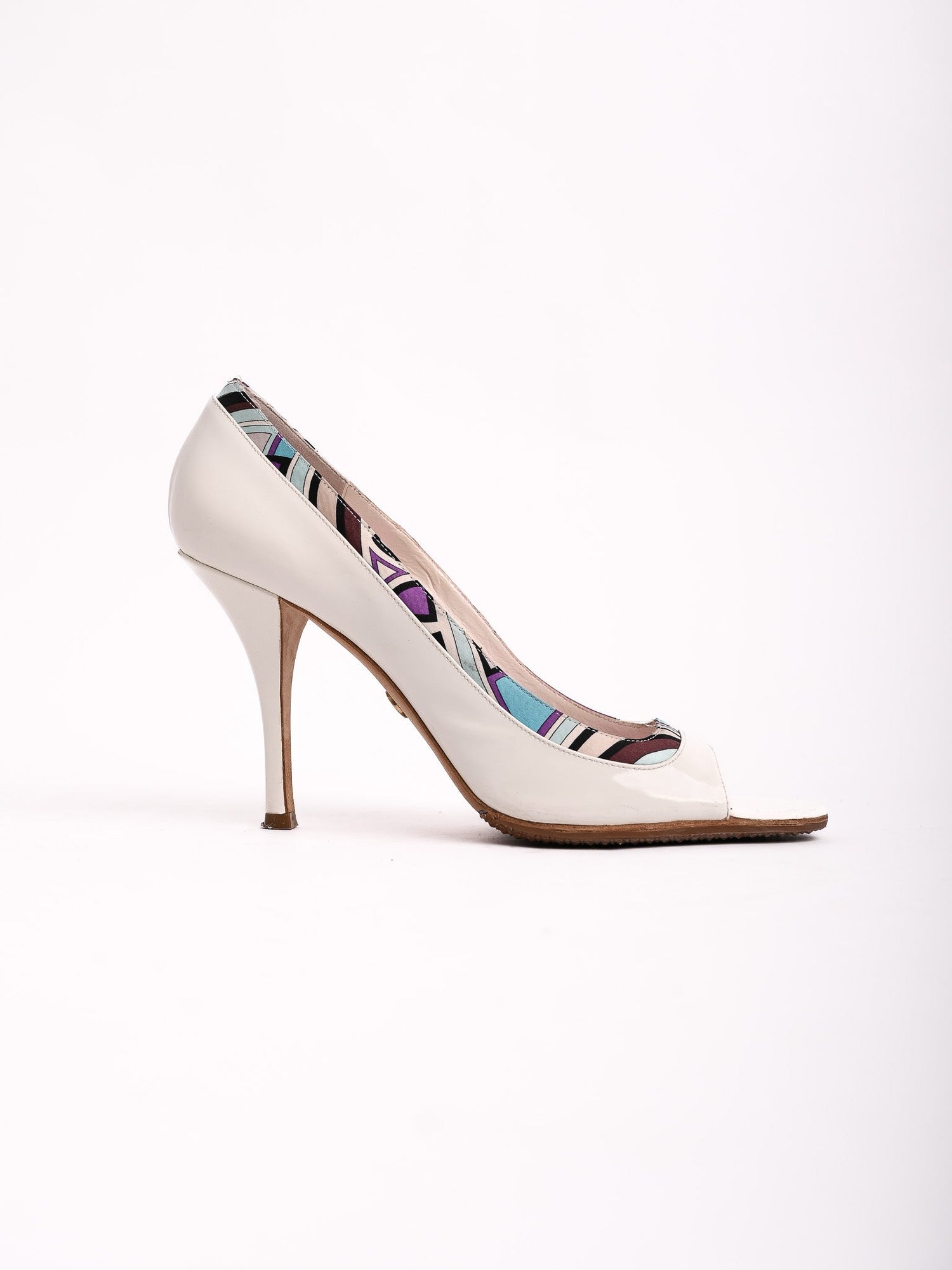 Good Emilio Pucci Peep-Toe High Heels Women Size 39.5 Leather