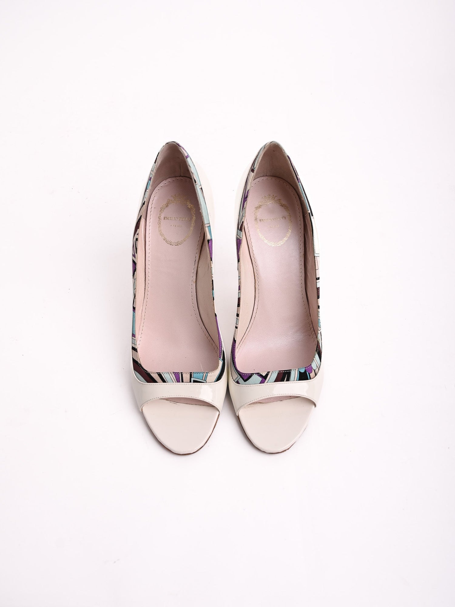 Good Emilio Pucci Peep-Toe High Heels Women Size 39.5 Leather