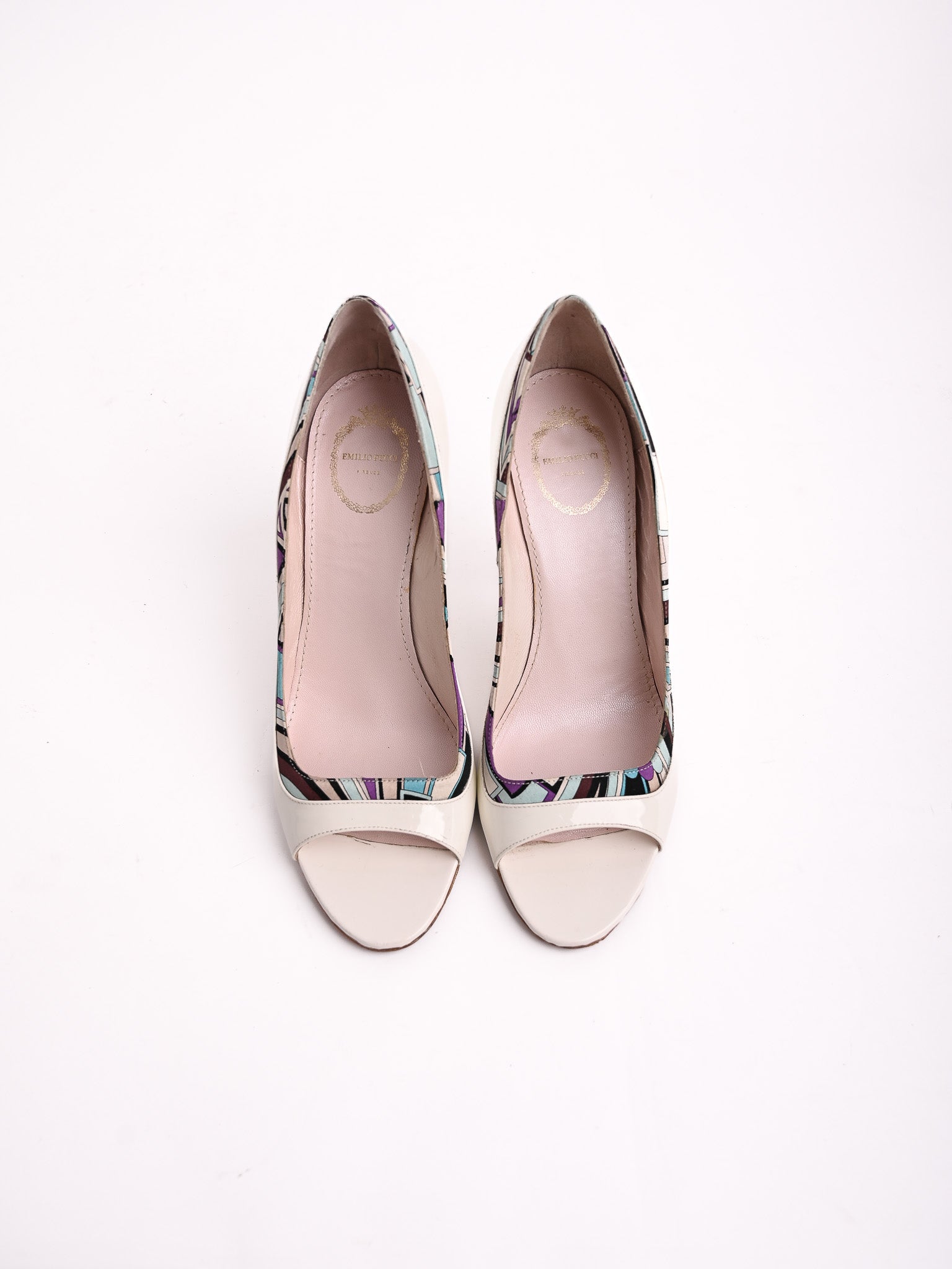 Good Emilio Pucci Peep-Toe High Heels Women Size 39.5 Leather