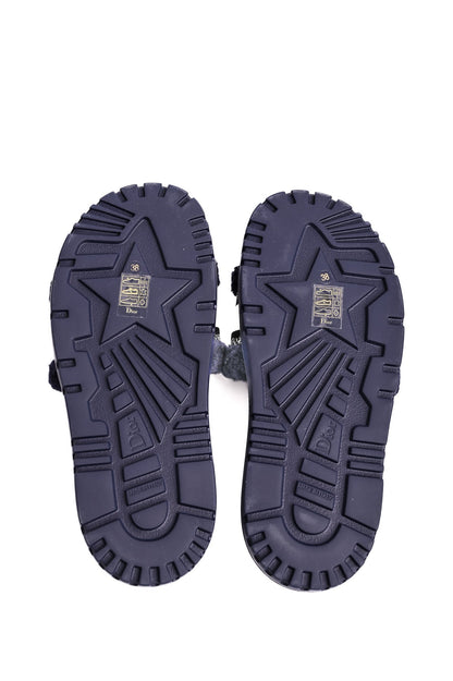 NEW Dior Blue Fuzzy Slide Sandals Women Size 37