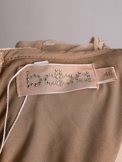 BDBA White Long Sleeve Lace Dress with Floral Embroidery - Excellent Condition