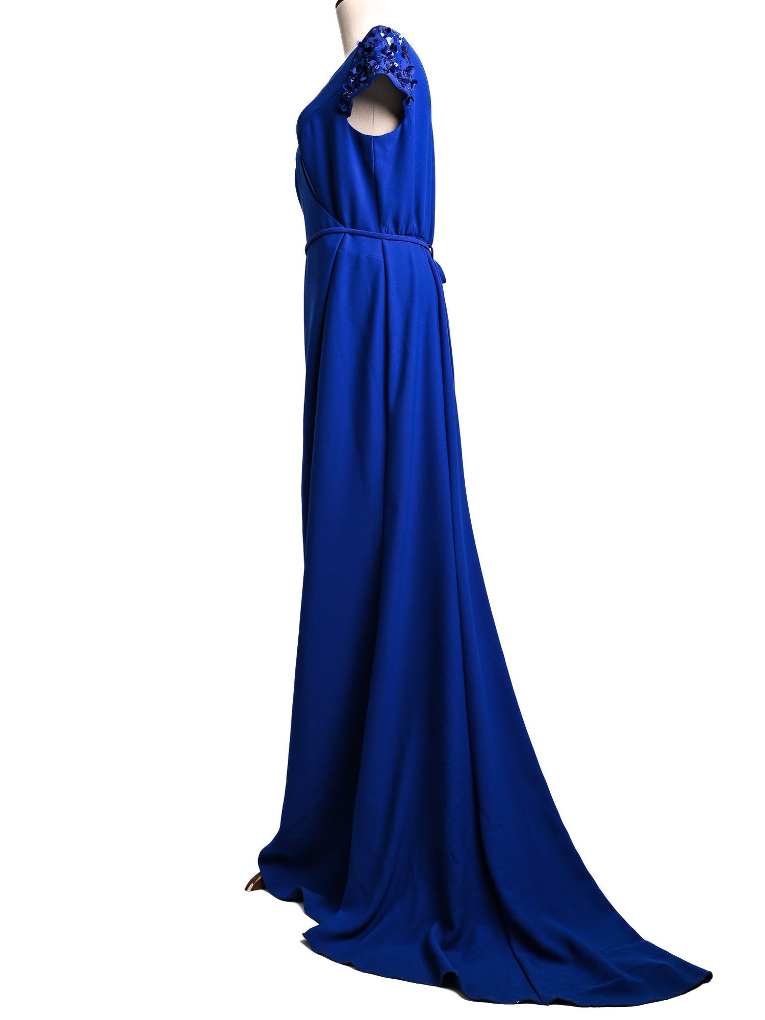 Perfect Pronovias Royal Blue Evening Gown Size M Cotton