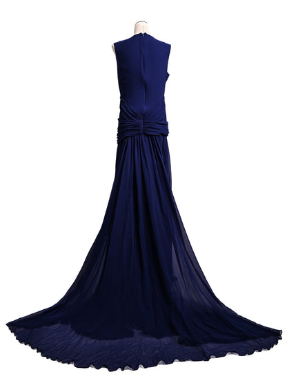 Perfect Ports Purple Silk Evening Gown Size L