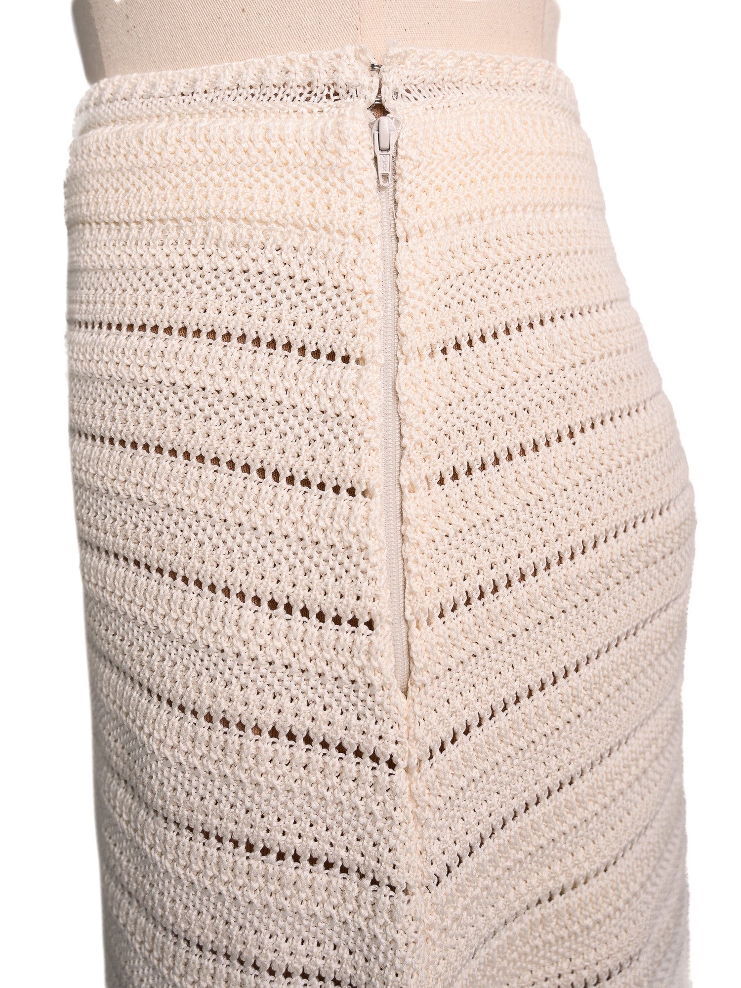 NEW Fendi White Crocheted Skirt with Accents Size M
