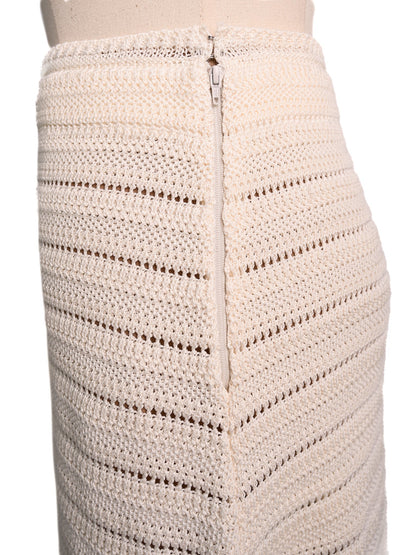 NEW Fendi White Crocheted Skirt with Accents Size M