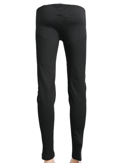 NEW Prada Black Stretch Leggings M with Red Detail and Stripe