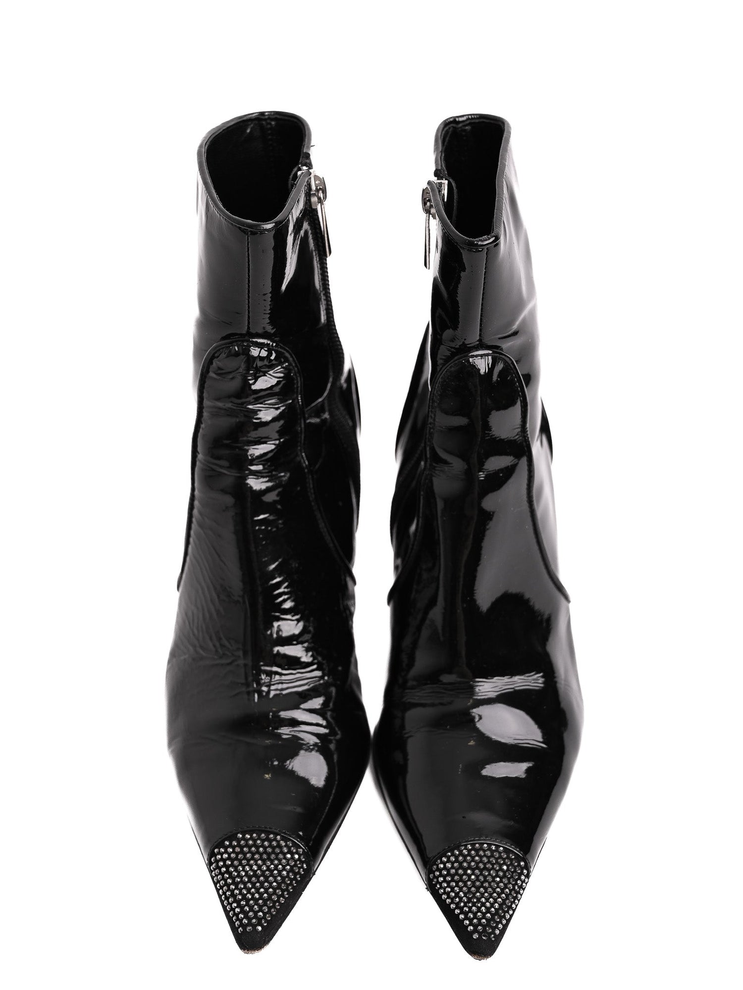 Good Loretta Pettinari Black Leather Ankle Boots Size 37