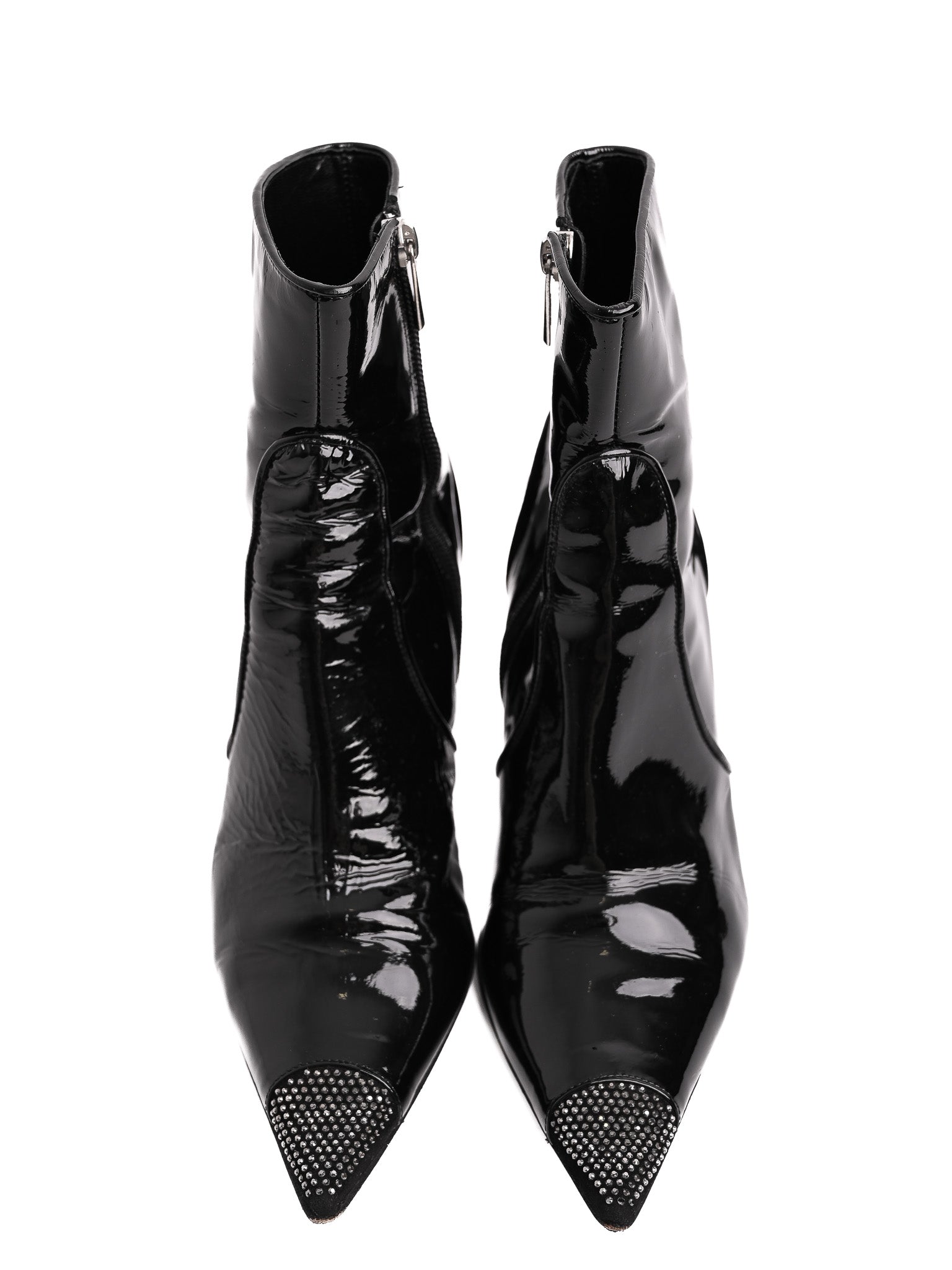 Good Loretta Pettinari Black Leather Ankle Boots Size 37