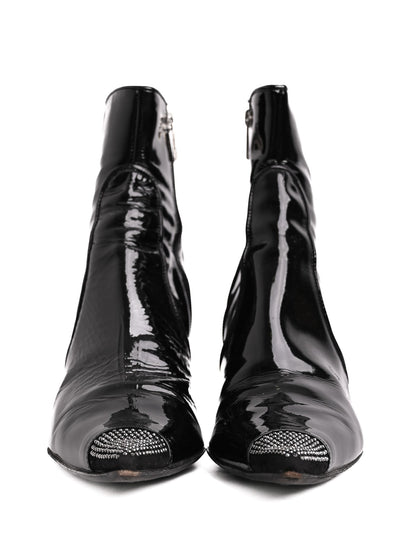 Good Loretta Pettinari Black Leather Ankle Boots Size 37