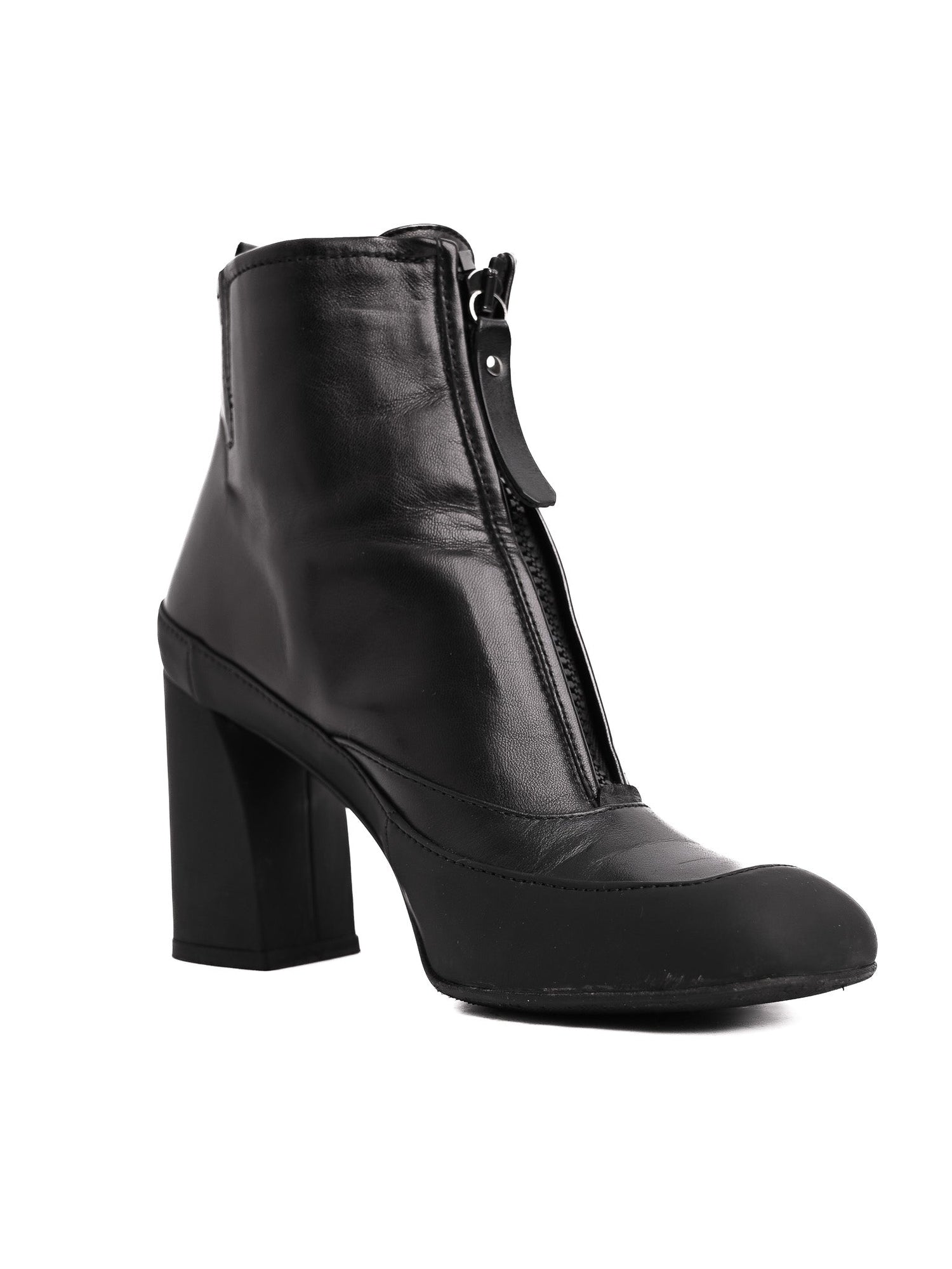 Perfect Giorgio Fabiani Black Leather Ankle Boots Size 37