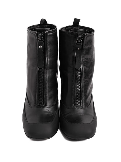 Perfect Giorgio Fabiani Black Leather Ankle Boots Size 37