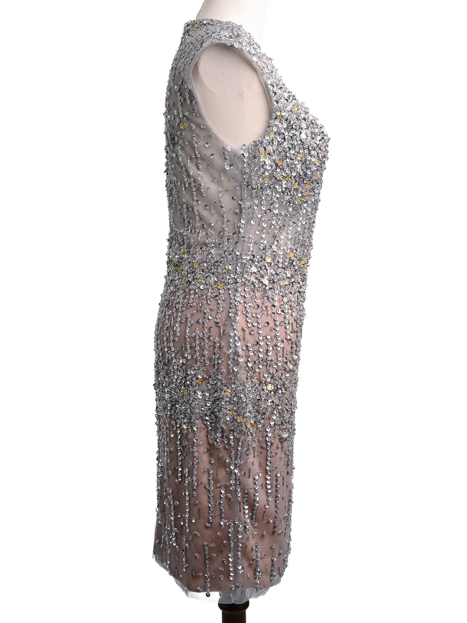 Excellent Terani Couture Combined Sleeveless Dress with Sequins