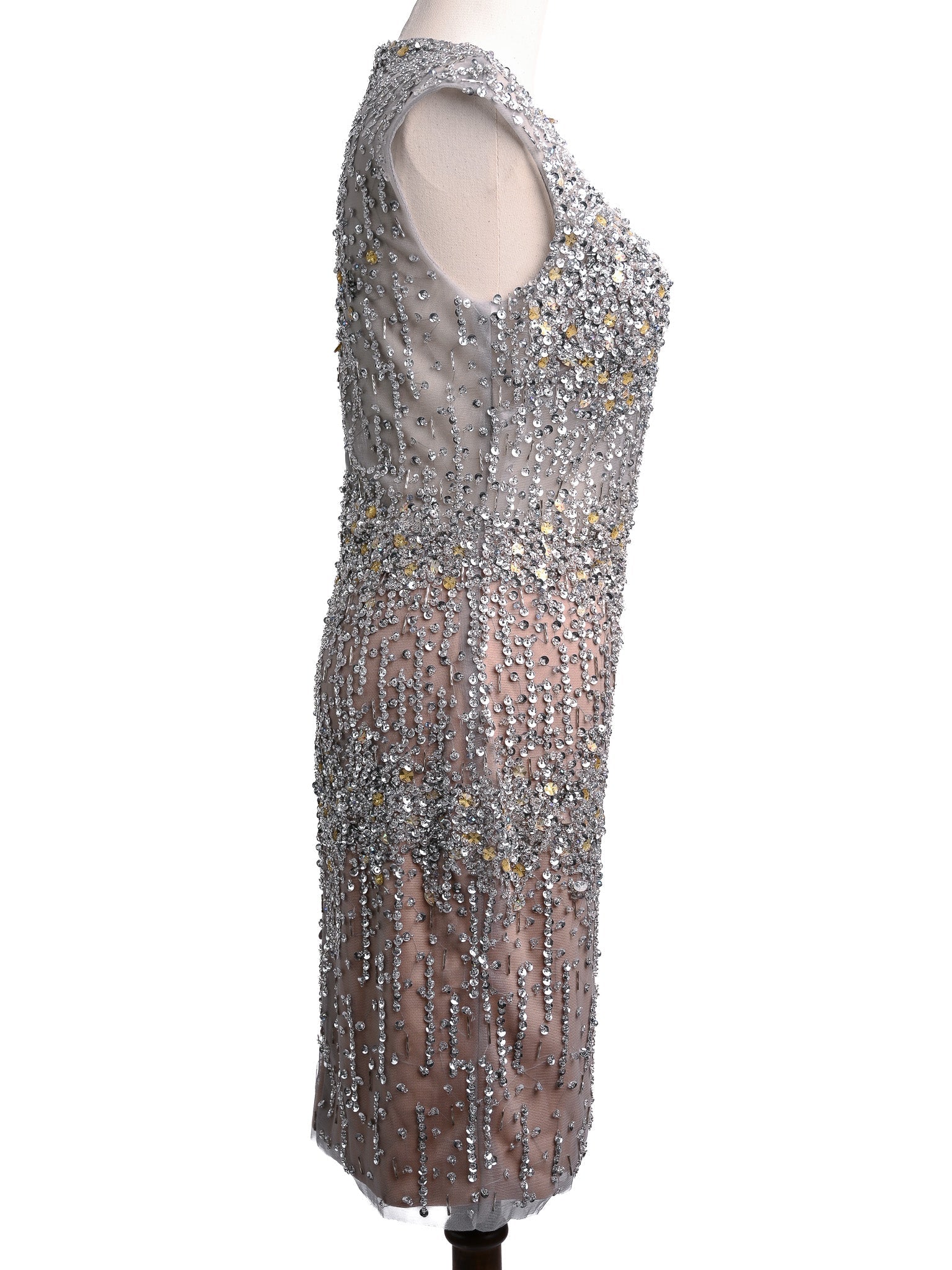 Excellent Terani Couture Combined Sleeveless Dress with Sequins
