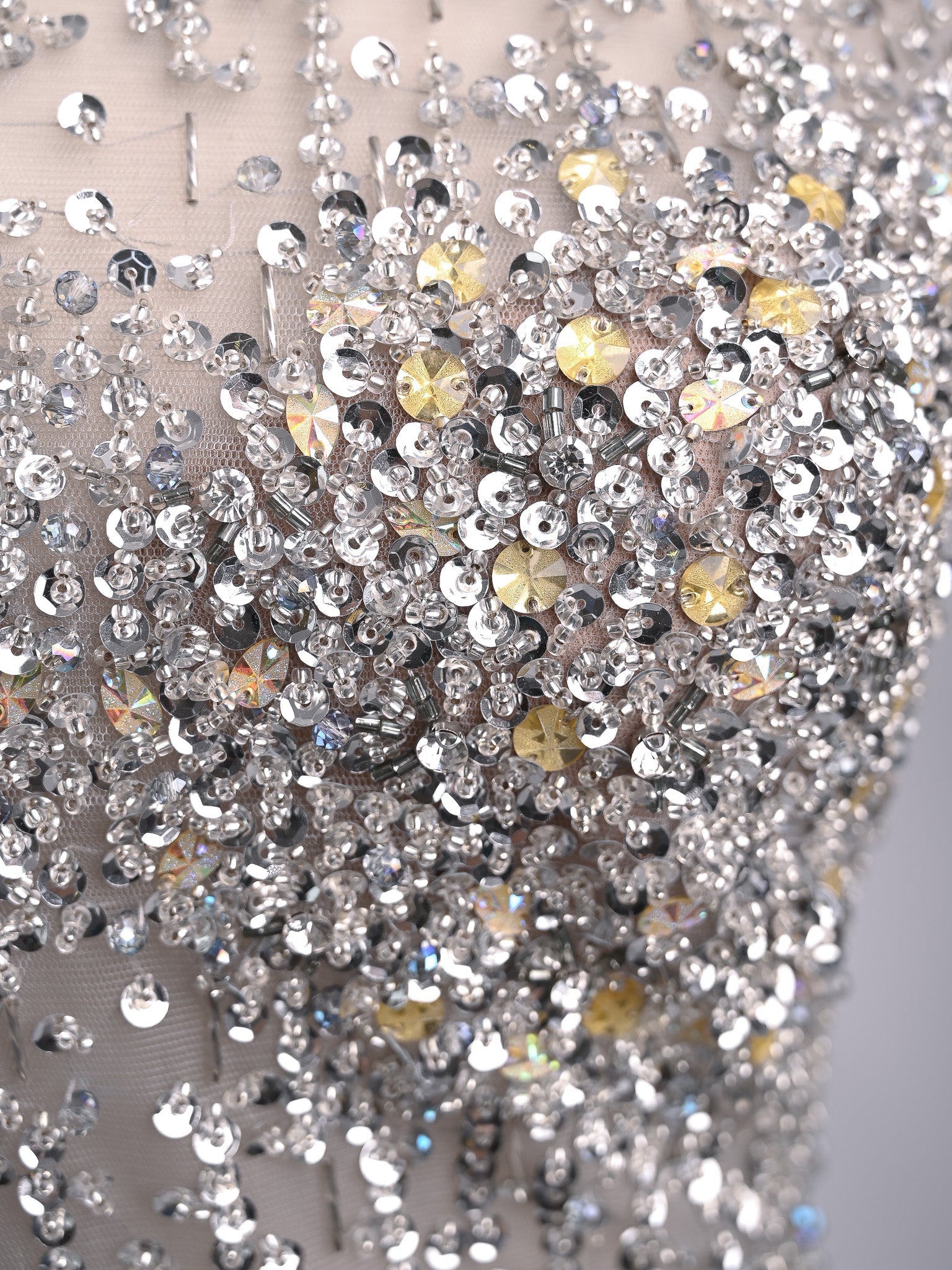 Excellent Terani Couture Combined Sleeveless Dress with Sequins