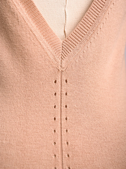 Good Elisabetta Franchi White Long-Sleeve Knitted Dress Size S