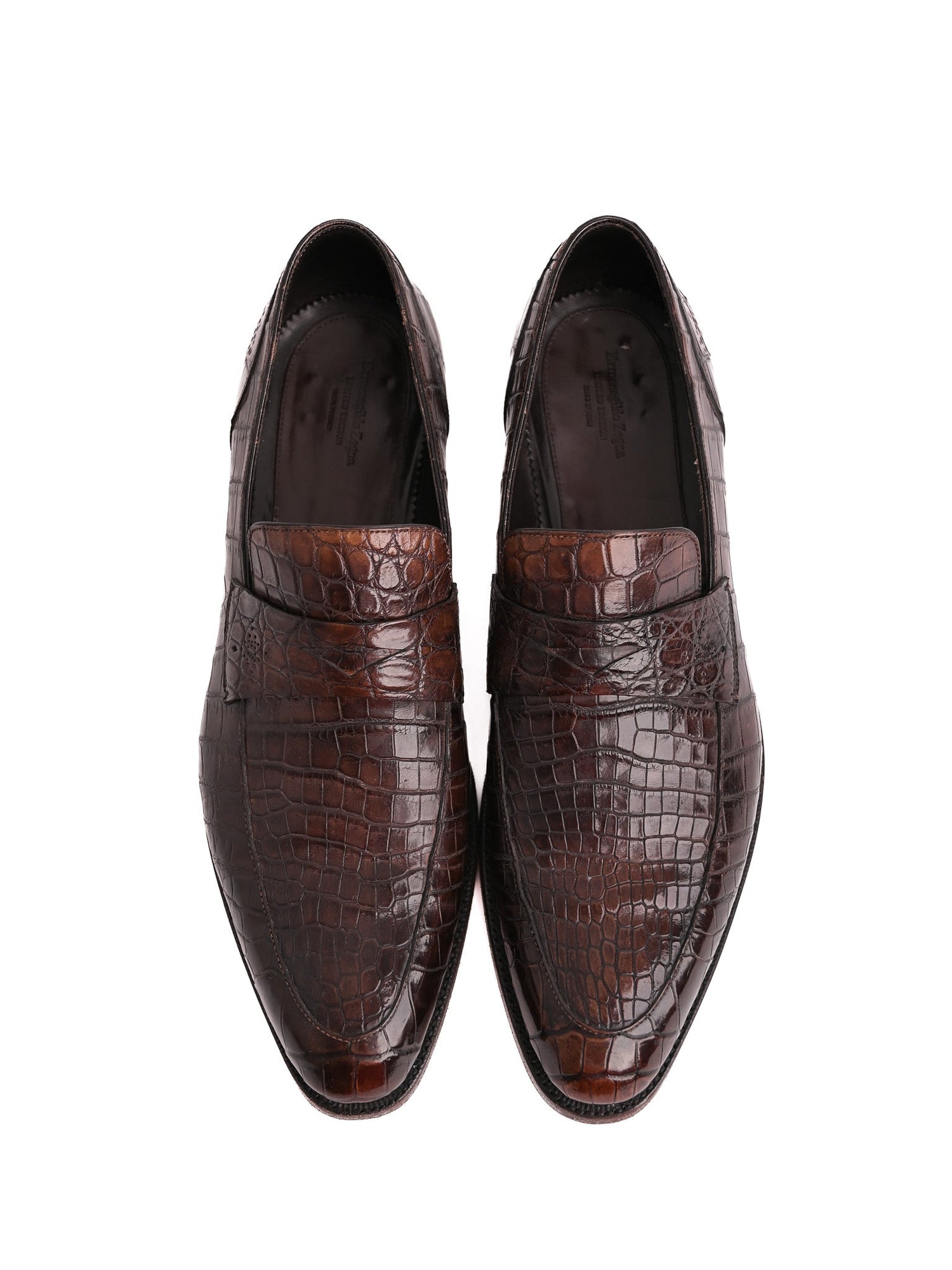 Excellent Ermenegildo Zegna Orange Leather Loafers Size 41.5