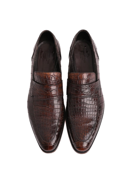 Excellent Ermenegildo Zegna Orange Leather Loafers Size 41.5