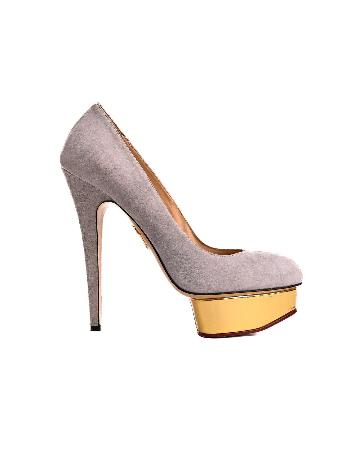 Good Charlotte Olympia Gray Leather High-Heeled Platform Shoes Size 39.5