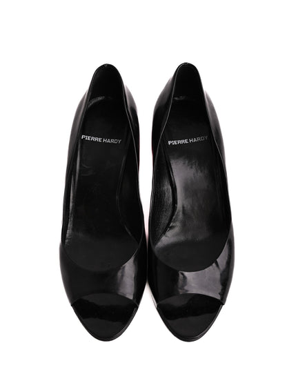 Good Pierre Hardy Black Wedge-Heeled Open-Toe Shoes Size 38