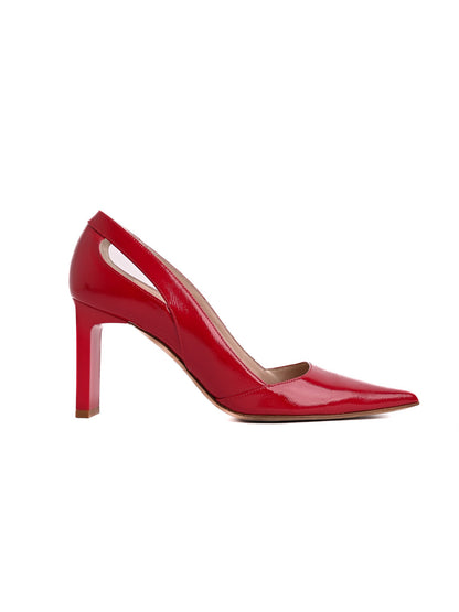 Escada Excellent Condition Red Leather High-Heeled Shoes Size 38