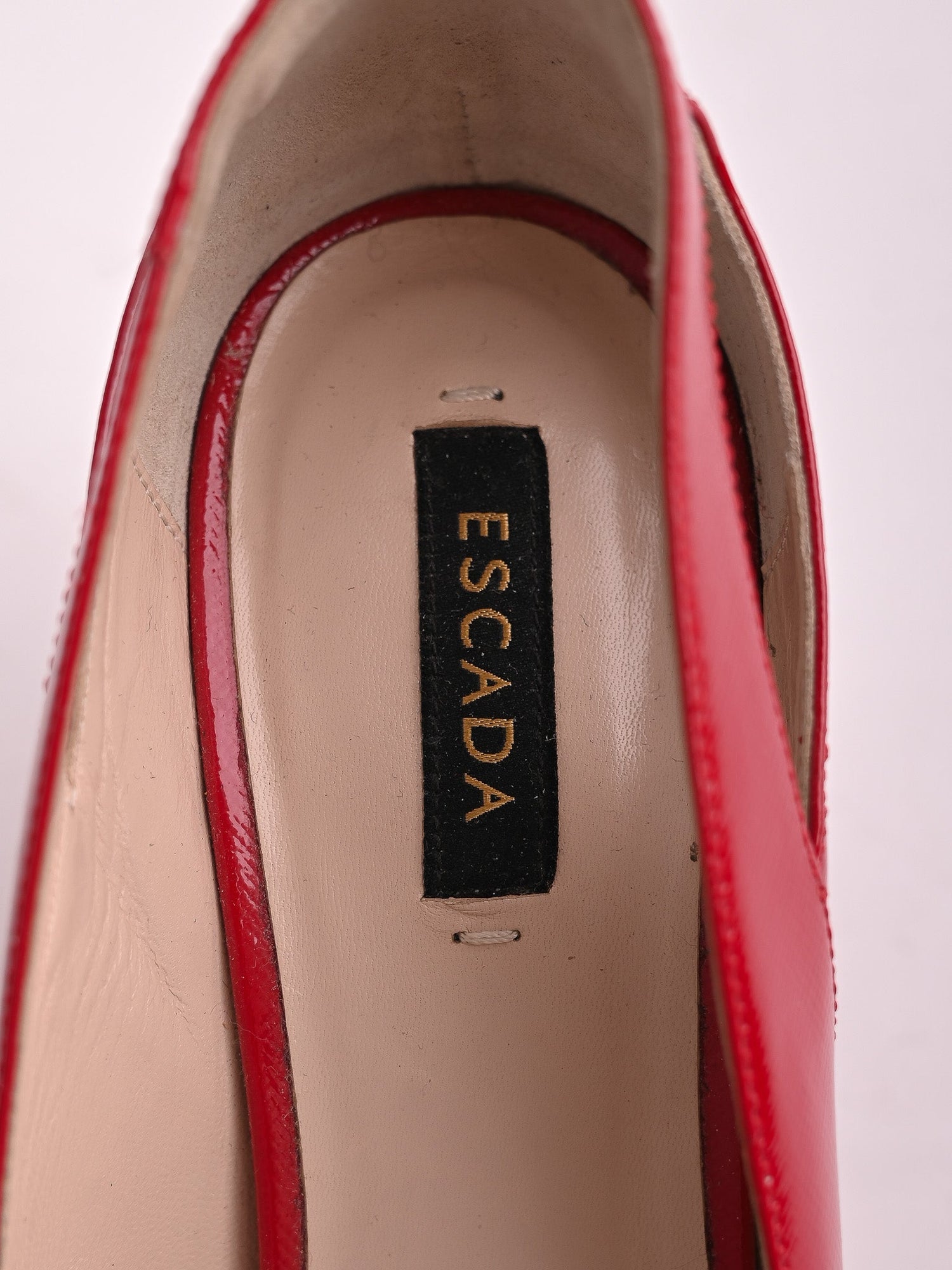Escada Excellent Condition Red Leather High-Heeled Shoes Size 38