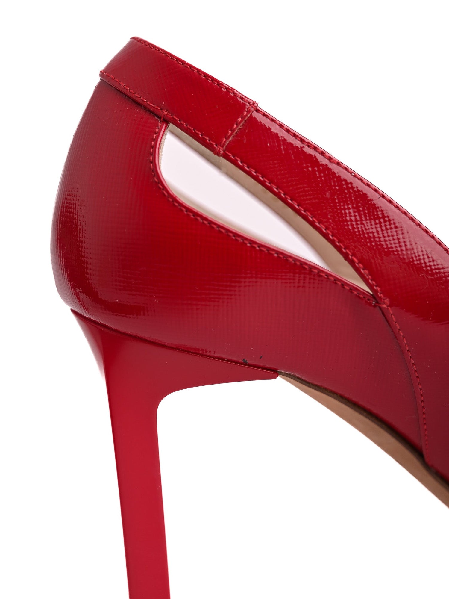 Escada Excellent Condition Red Leather High-Heeled Shoes Size 38