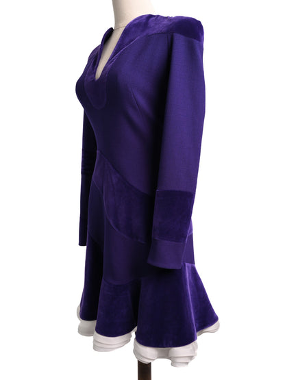 Excellent Alexander McQueen Purple Cotton Dress Women Size