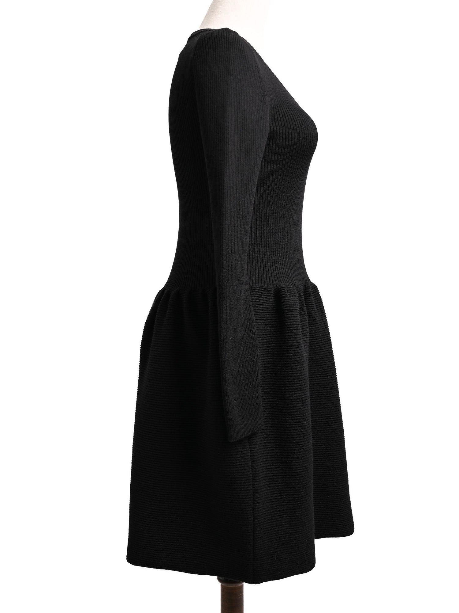 Excellent Moschino Black Wool Long Sleeve Dress Size S
